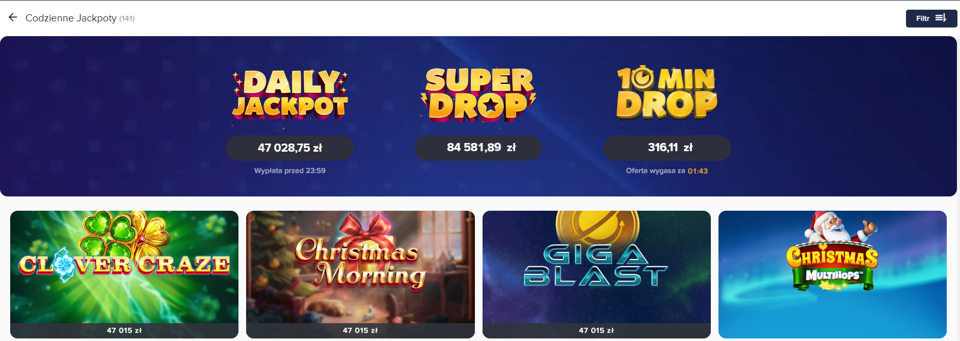 Sprawdź nasze codzienne gry z jackpotem w serwisie CasinoEuro - Google Chrome 2024-03-27 11.08.16